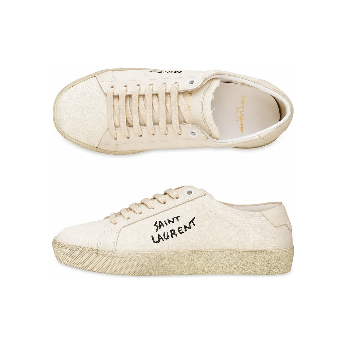 Saint Laurent Court Classic Low-Top Sneakers White Leather