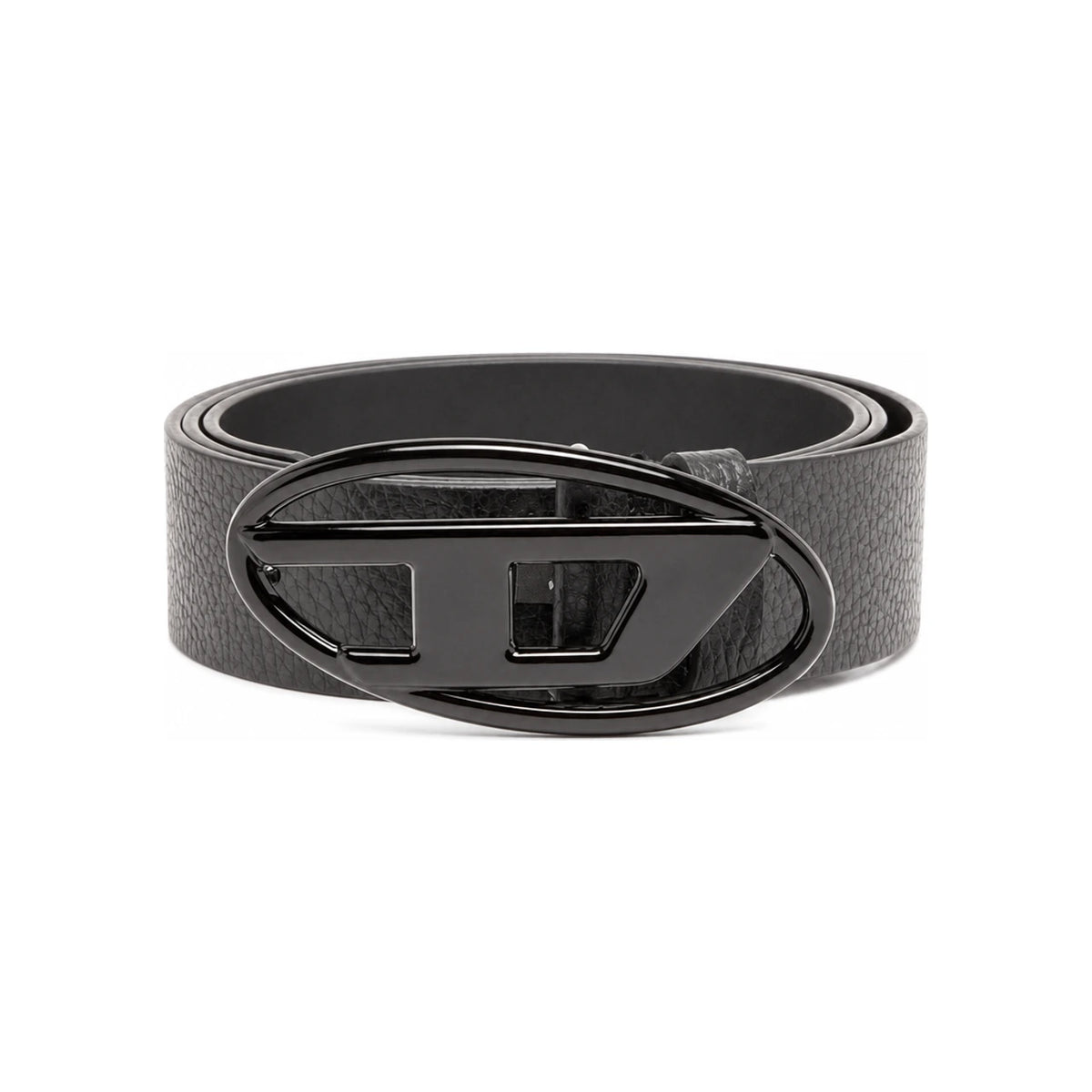 DIESEL Unisex Black Leather Belt