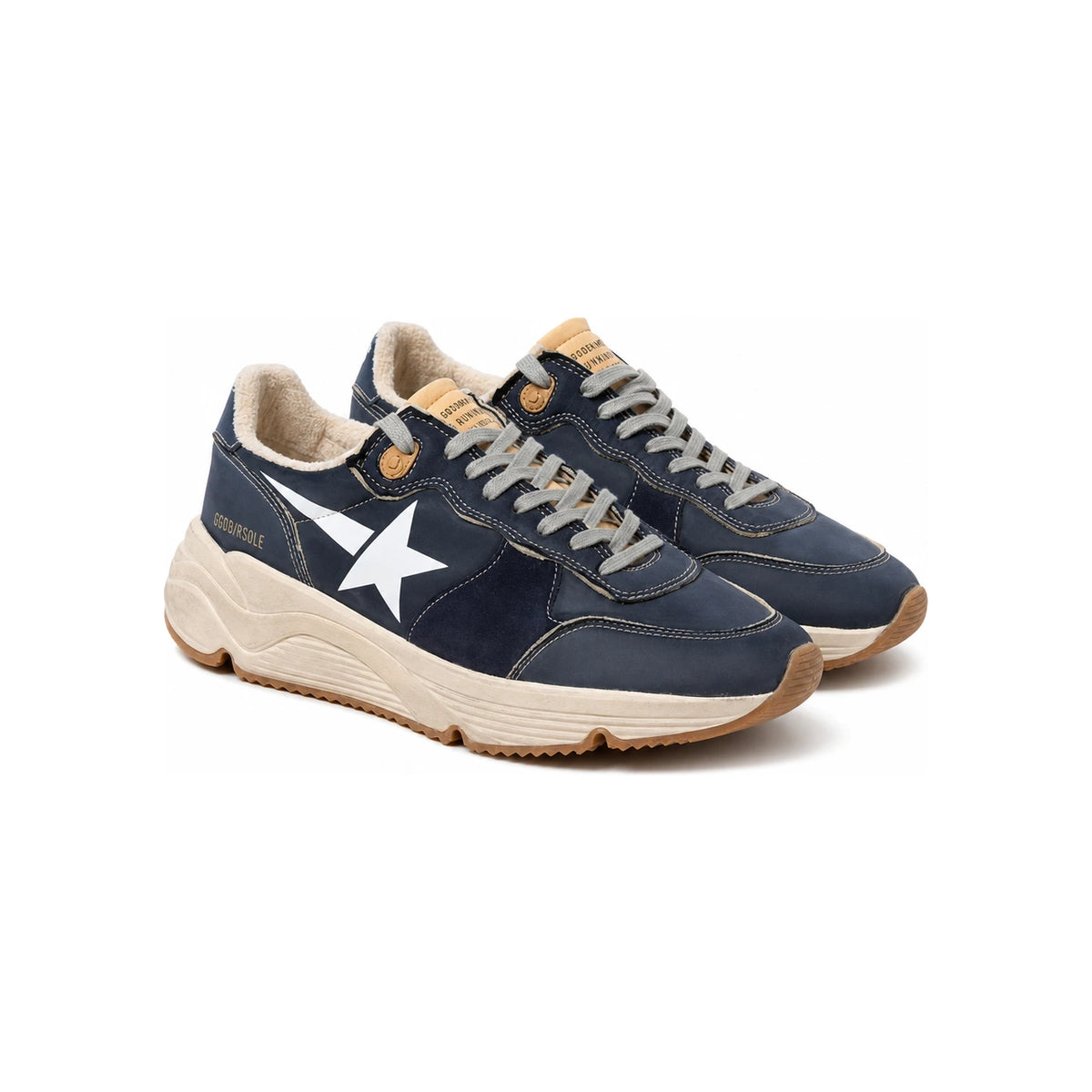 GOLDEN GOOSE Running Sole Leather Star Men’s Low-Top Sneakers
