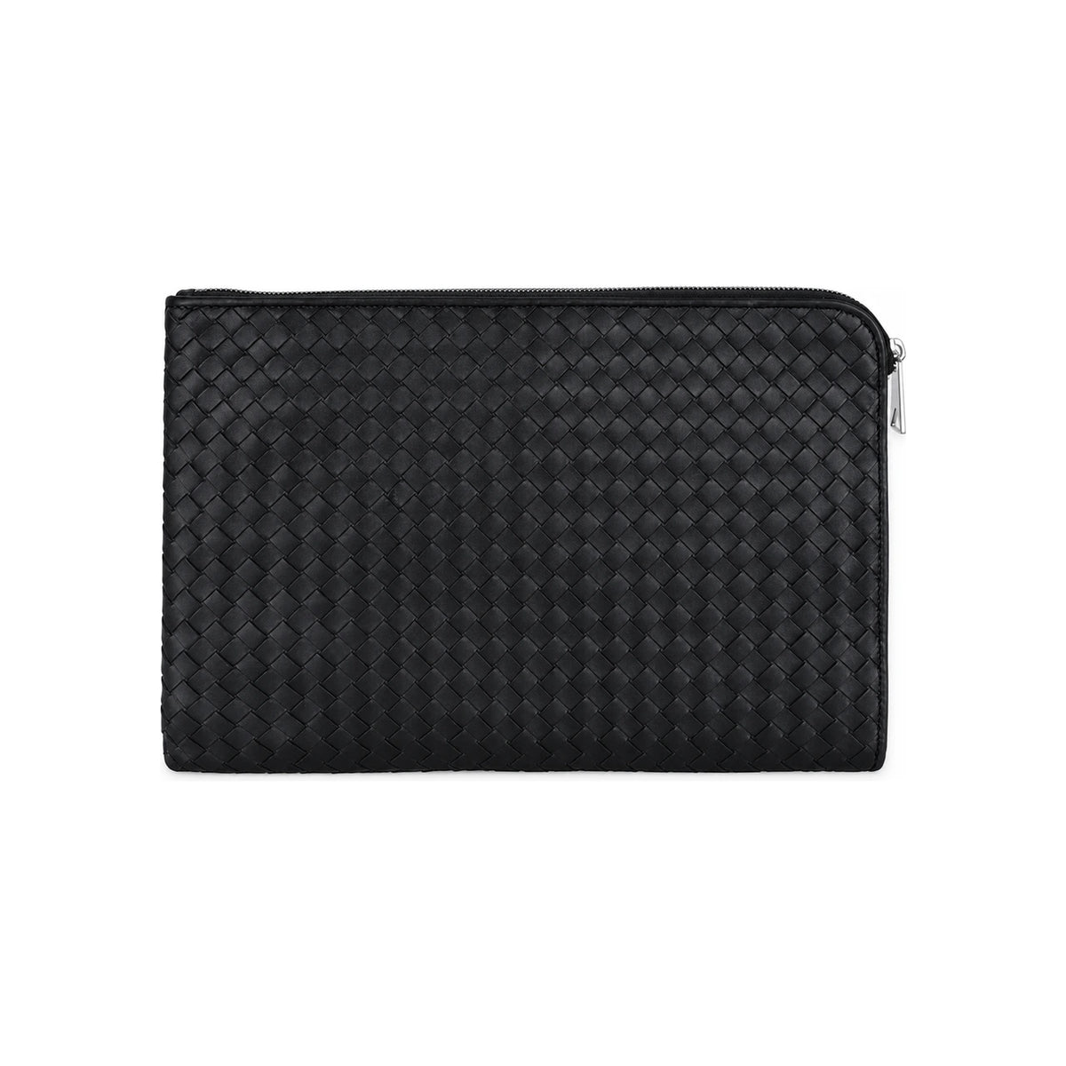 Bottega Veneta Intrecciato Leather Document Clutch Bag Black