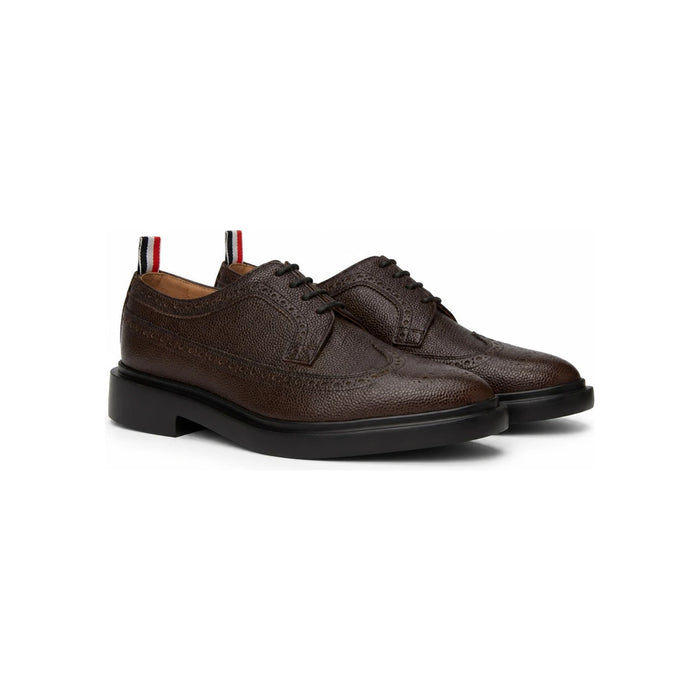THOM BROWNE RWB Tab Classic Long Wing Brogue Rubber Sole Oxford Shoes
