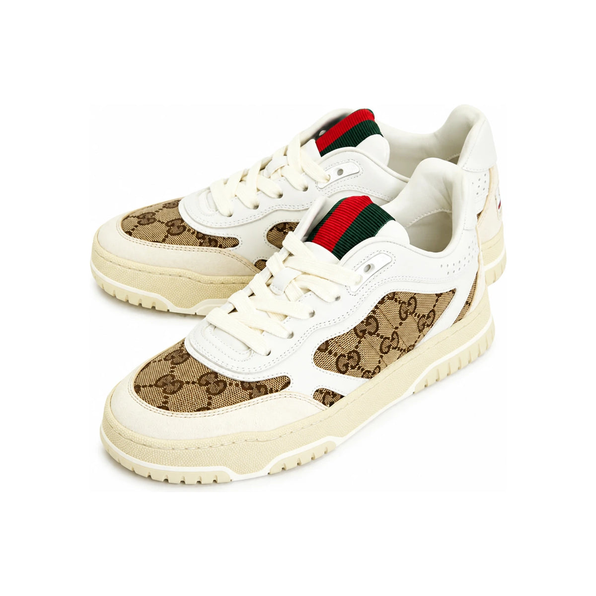 GUCCI White Leather Low Top Sneakers