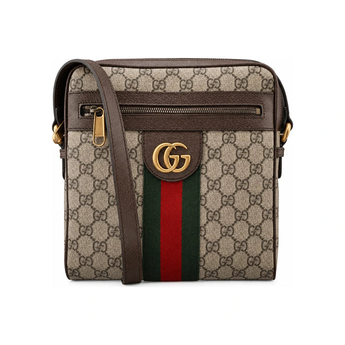 GUCCI Ophidia GG Small Messenger Bag Brown Canvas Crossbody