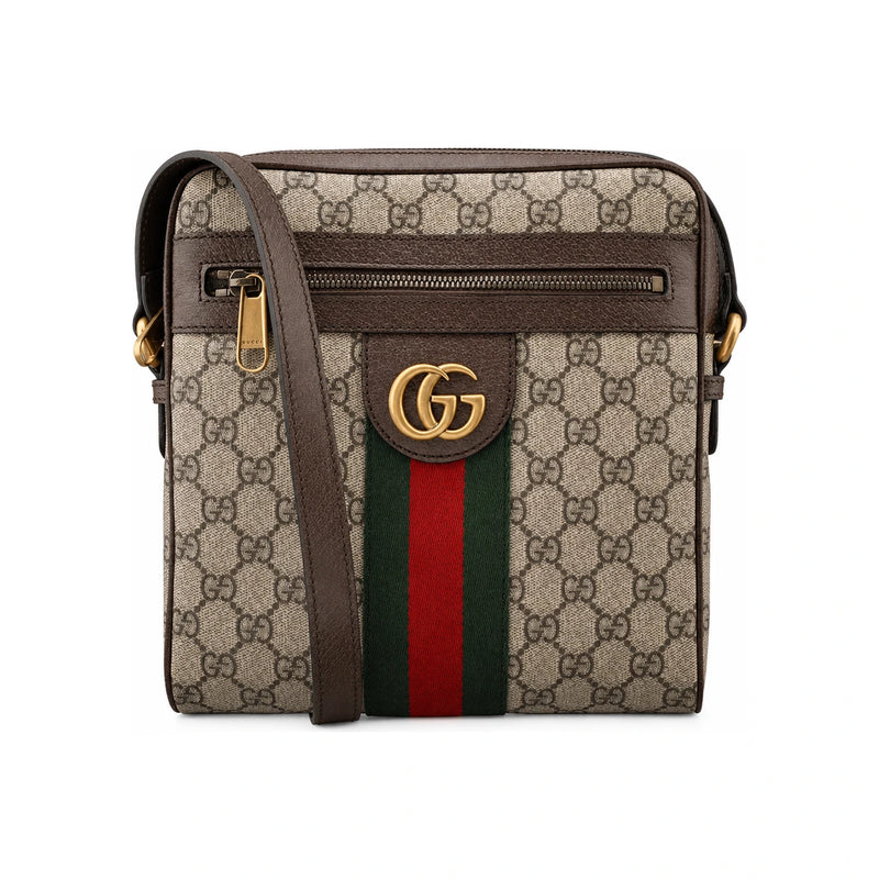 GUCCI Ophidia GG Small Messenger Bag Brown Canvas Crossbody