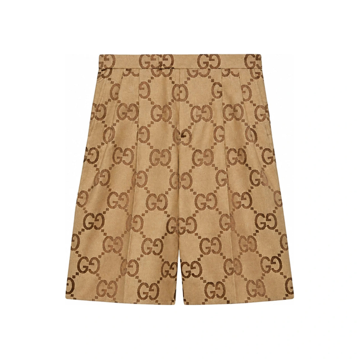 GUCCI GG Logo Canvas Shorts Brown Classic Pants