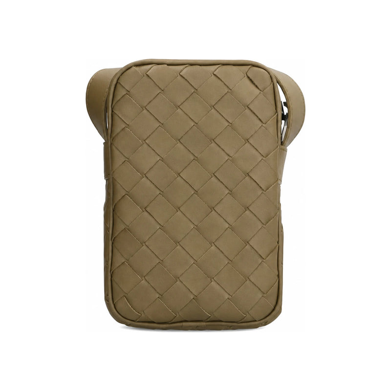 Bottega Veneta Intrecciato Mini Cassette Crossbody Bag Mud
