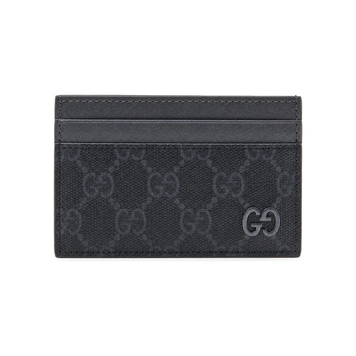 GUCCI GG Supreme Coated Canvas Card Holder Black