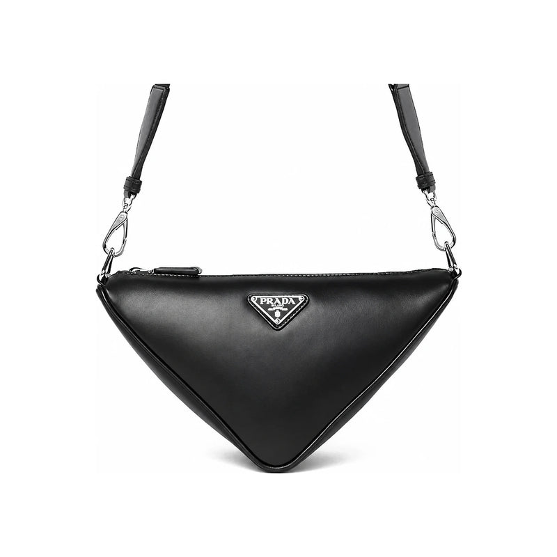 PRADA Triangle Logo Crossbody Bag Black
