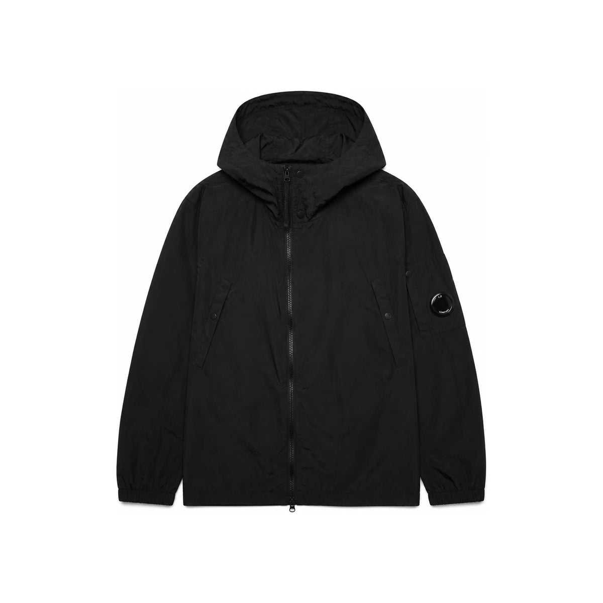 CP Company Black Nylon Hooded Jacket for Men