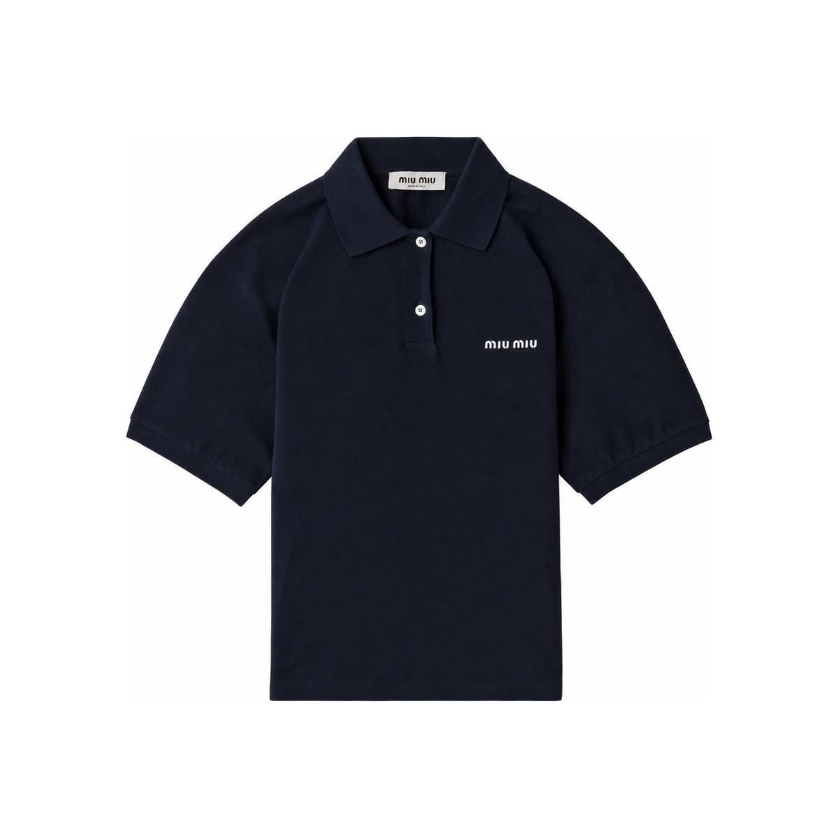 Miu Miu Logo Women’s Short-Sleeve Polo T-Shirt Black Cotton