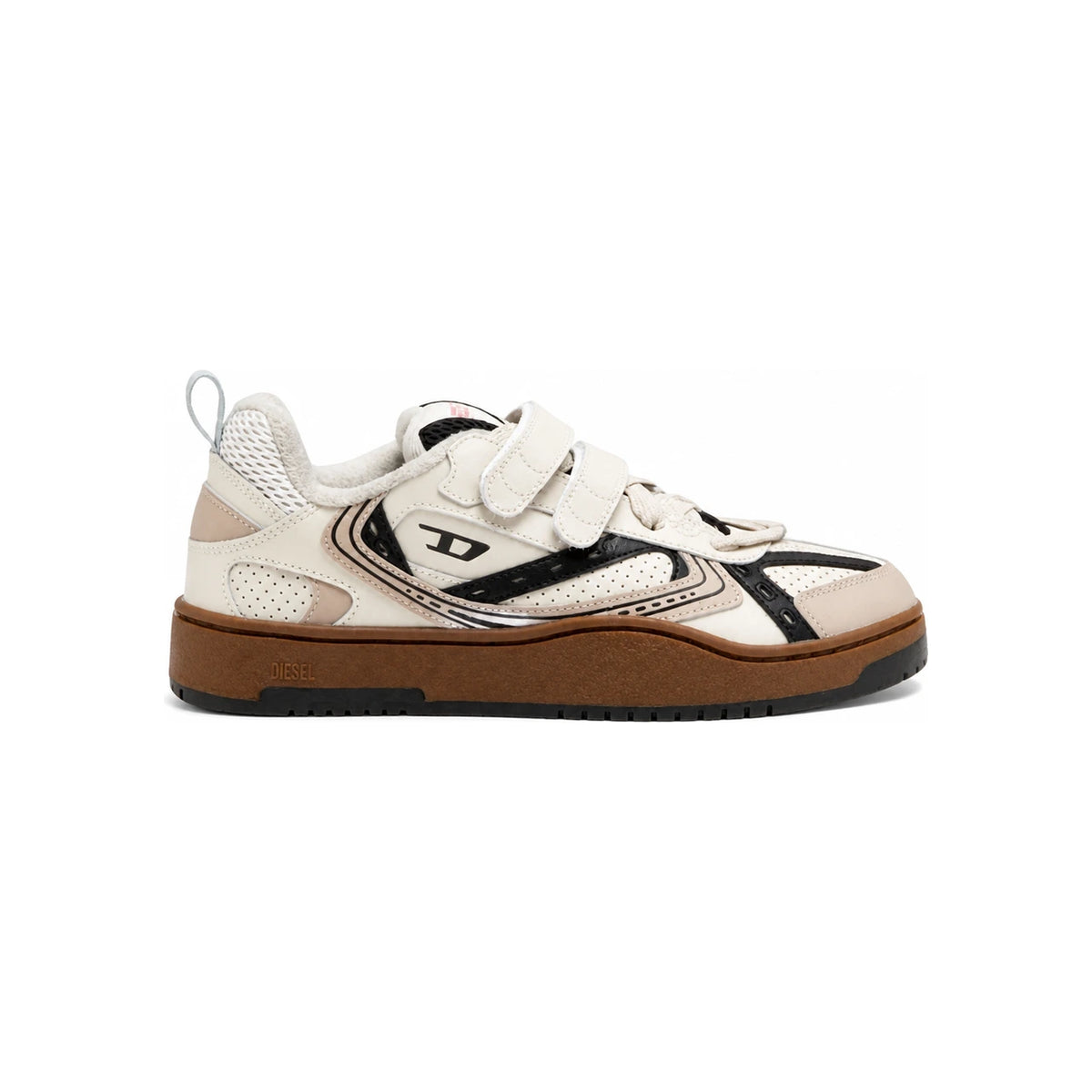 DIESEL White Leather Low-Top Sneakers Y03407 P6904 H4065