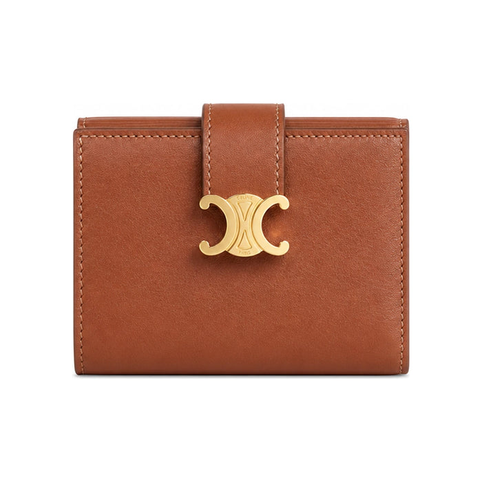 CELINE Fine Strap Wallet Supple Grained Calfskin Citrus Card Holder