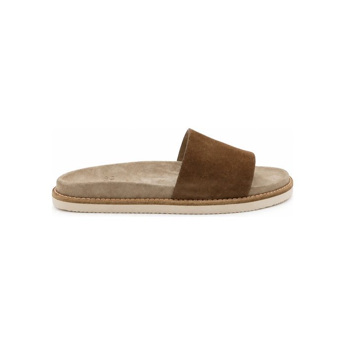 Brunello Cucinelli Brown Suede Slide Slippers Men’s