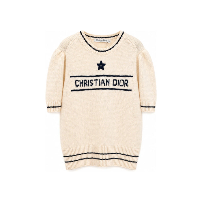 DIOR Ecru Cashmere Wool Blend Knit Sweater 154S09AM305 X5801
