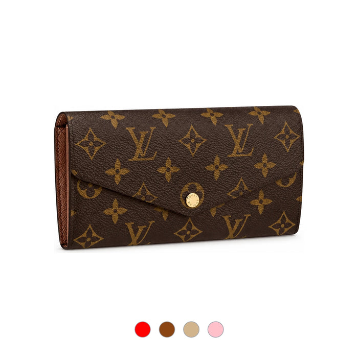 Louis Vuitton Monogram Sarah Wallet Brown Rose Long Card Wallet