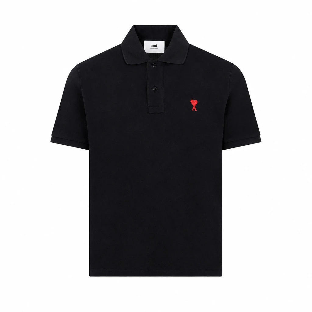 AMI Unisex Heart Logo Short Sleeve Polo T-Shirt BFUPL001