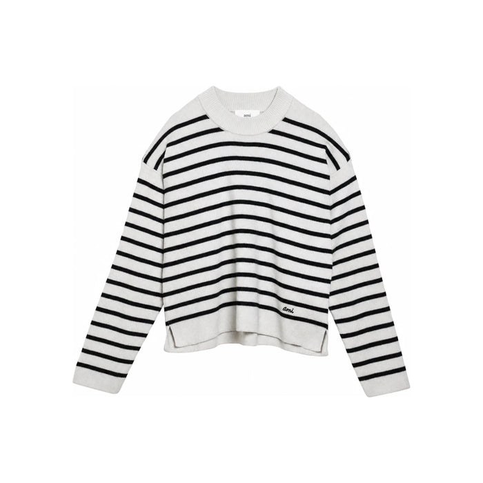AMI Unisex Boxy Fit Stripe Crewneck Sweater