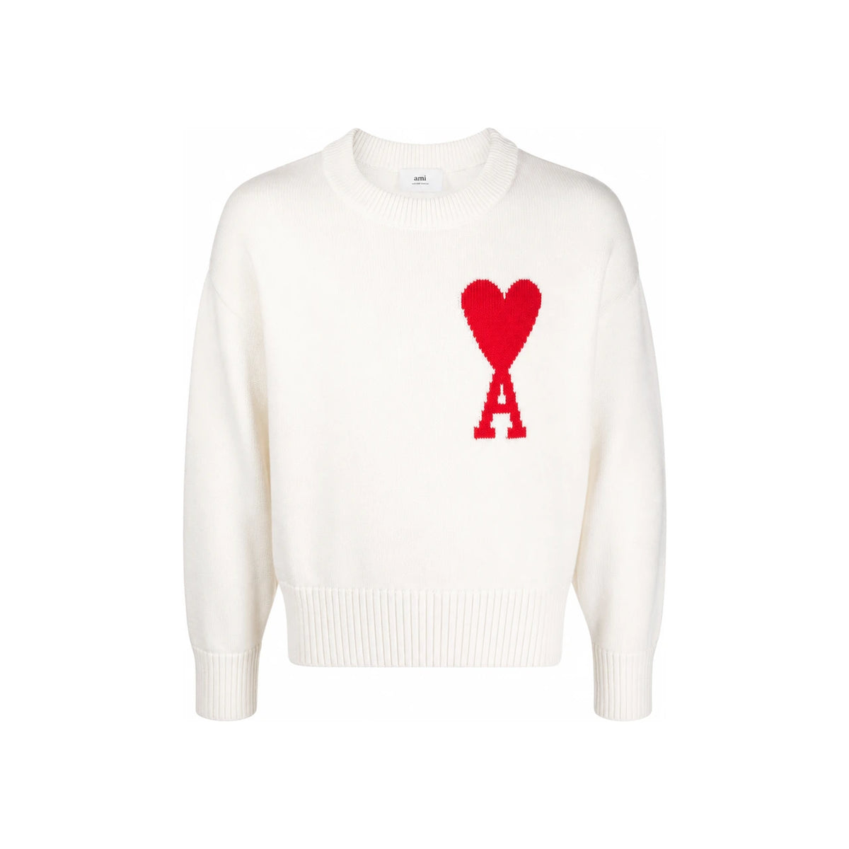 AMI Men's Big Heart Logo Embroidered Crewneck Sweater E22UKS003 016 102