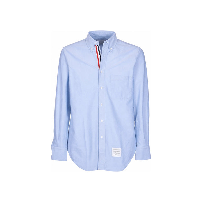 THOM BROWNE Light Blue Oxford Classic Grosgrain Placket Long Sl MWL010EF0313 480