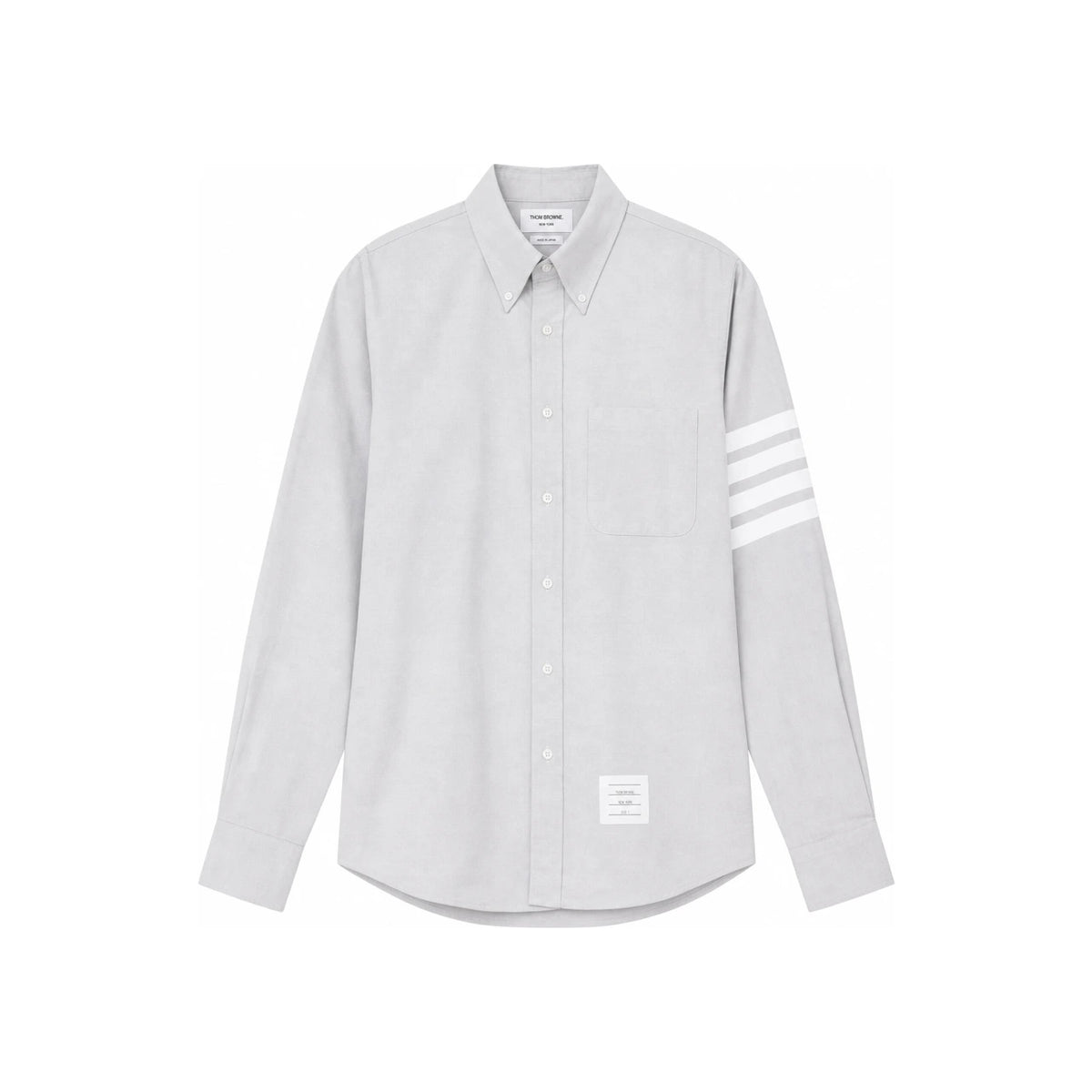 THOM BROWNE Solid Flannel 4-Bar Name Tag Straight Fit Long Sle MWL272A 05245 035