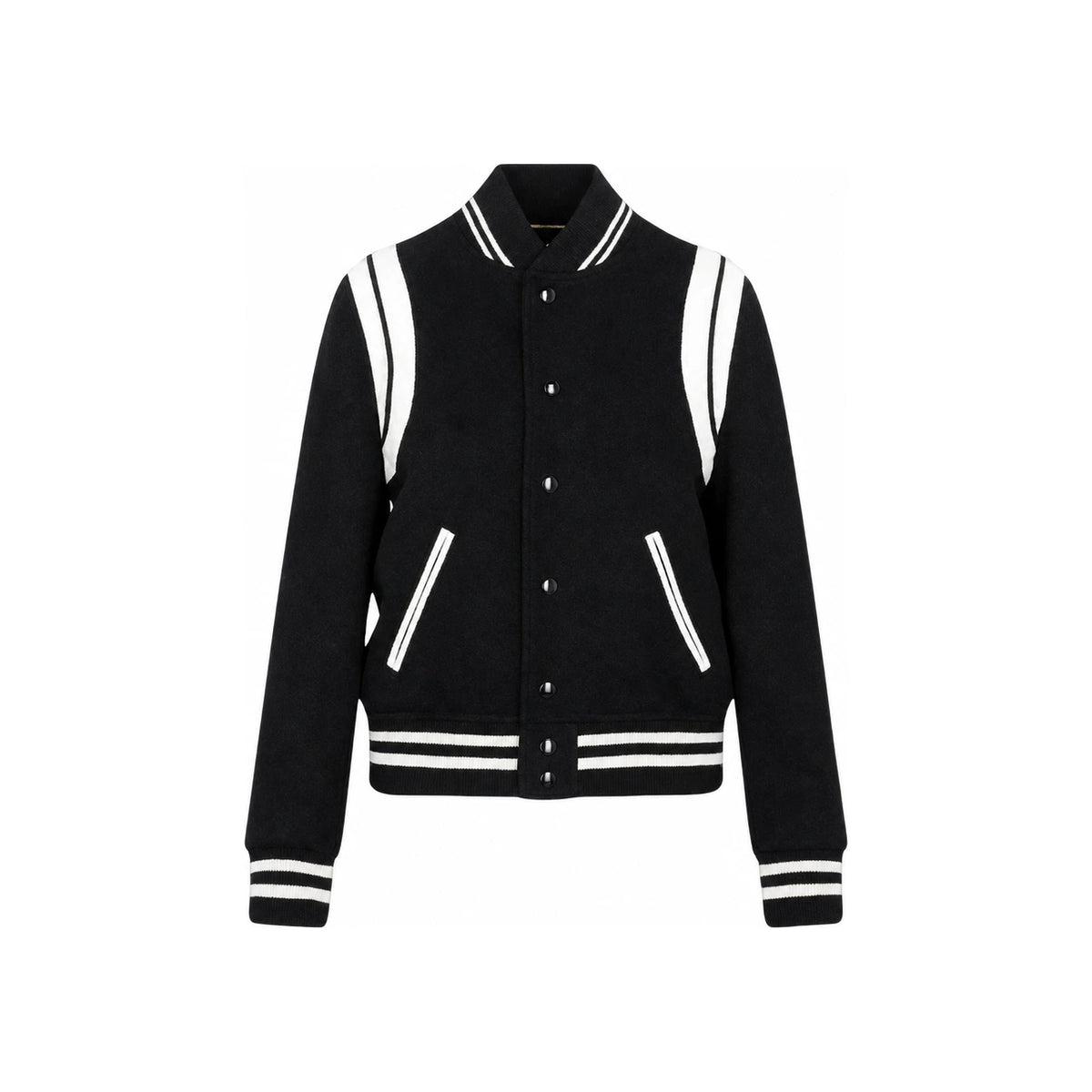Saint Laurent Women’s Classic Teddy Bomber Jacket Black Leather