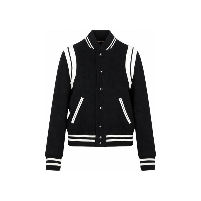 Saint Laurent Women’s Classic Teddy Bomber Jacket Black Leather