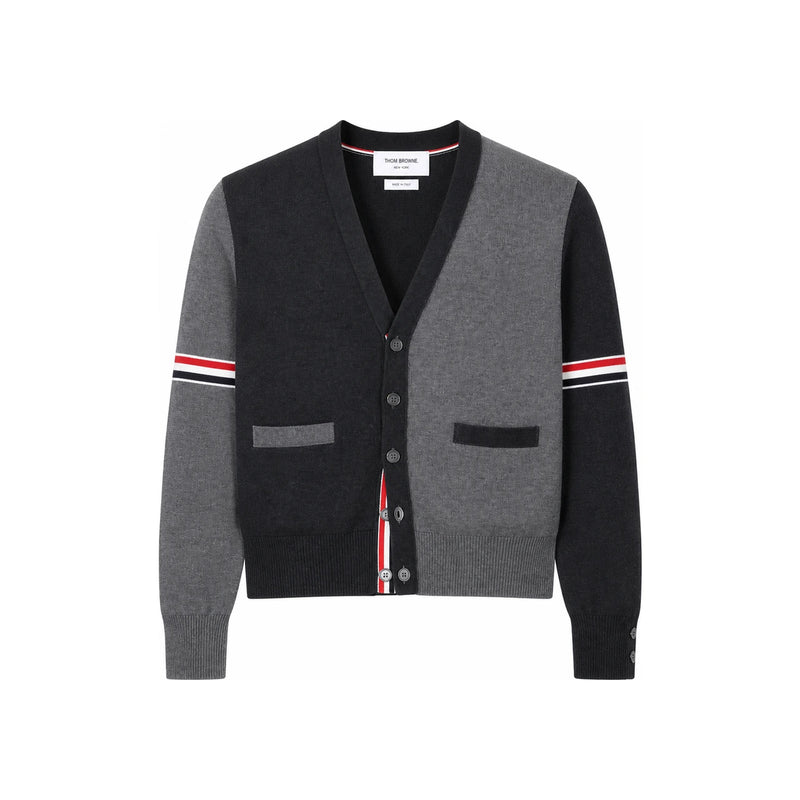 THOM BROWNE Men's 4-Bar Milano V-Neck Knit Cardigan MKC310F Y3007 982
