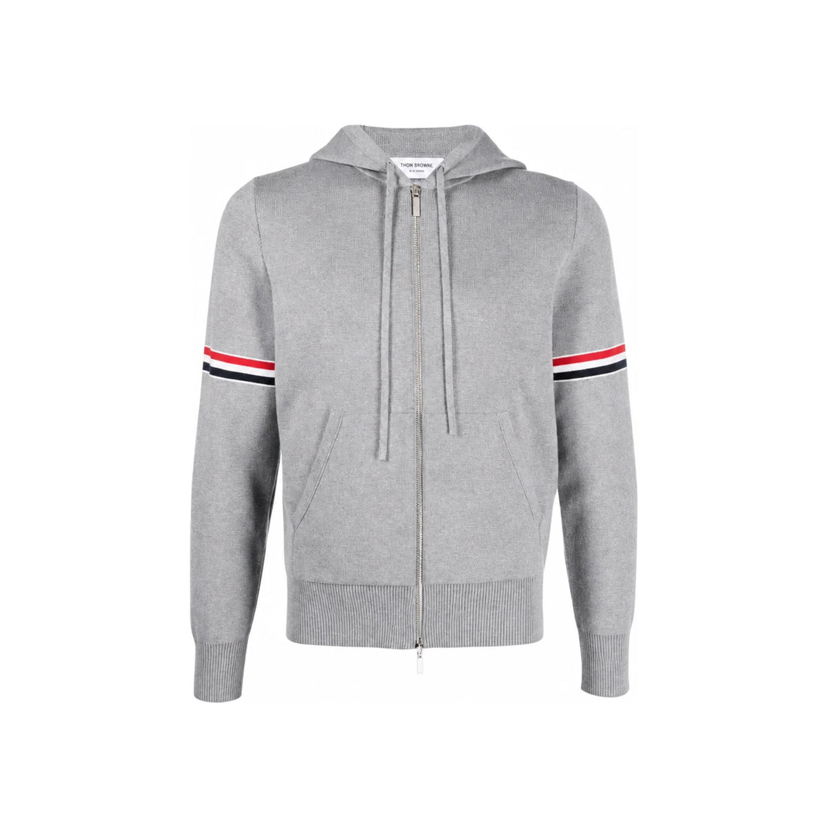 THOM BROWNE Armband Zip Hoodie Gray Men’s Sweatshirt