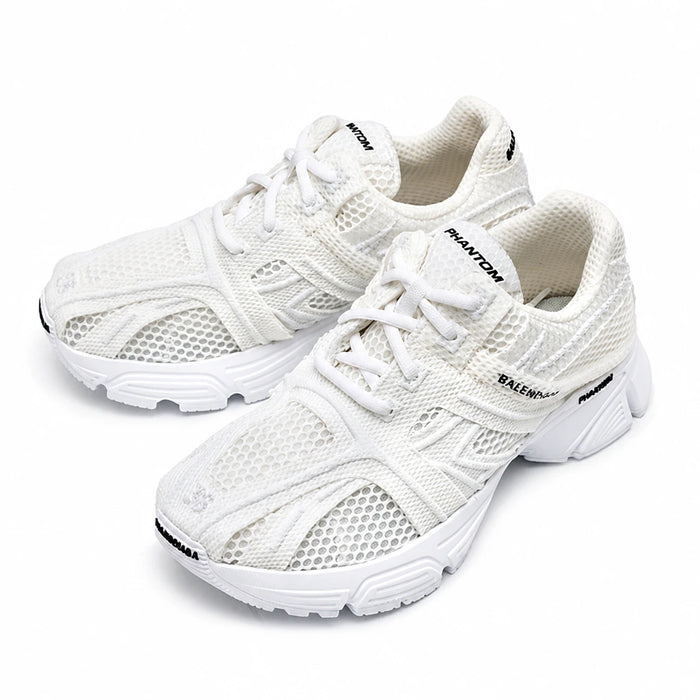 BALENCIAGA Phantom White Leather Low-Top Sneakers