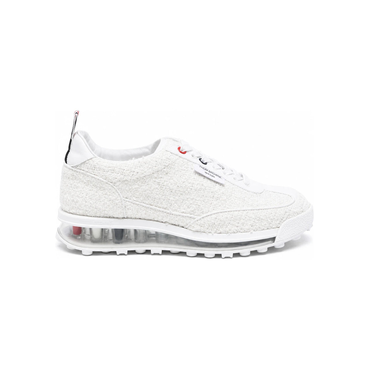 THOM BROWNE Tweed Clear Sole Low-Top Sneakers